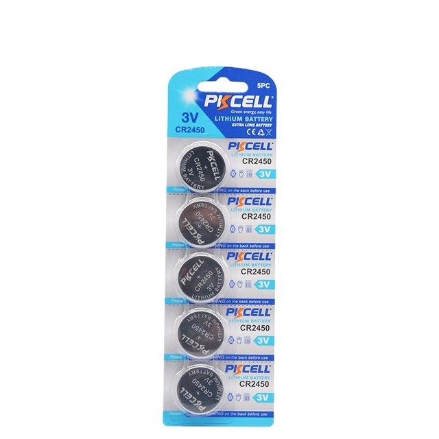 PKCELL 2450 3V CR2032 CR2025 CR2450 Lithium Button Cell Battery