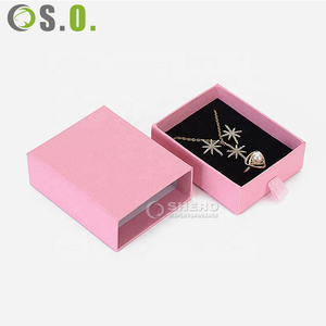 Minimalist Ins Popular Matte Pink Rigid Pull Drawer Paper Jewelry Display Box Custom Emboss Logo Luxury Accessory Packaging Gift - Product Image 3