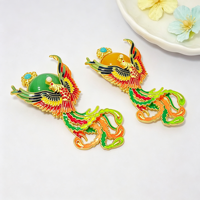 Pendentif Phénix en filigrane plaqué or 18 carats, émail cloisonné peint à la main, bijoux fantaisie, collier DIY, vente en gros