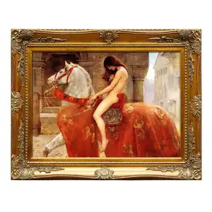 Famous Naked Sexy Antique Lady Godiva Handmade Canvas Oil Painting Reproduction for Wall Art Decor