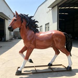 Scultura di Cavallo a Grandezza Naturale in FRP, Statua Realistica di Animale in Fibra di Vetro per Esterni, Giardino, Parco, Fattoria, Ranch, Decorazione Dipinta a Mano Personalizzabile - Product Image 2