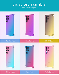 Funda Transparente para S24 Ultra con Esquinas Antigolpes, Bonitas Fundas Protectoras de TPU Suave con Degradado de Color para Samsung <span class=keywords><strong>Galaxy</strong></span> S23 S24 Ultra - Product Image 6