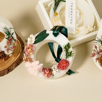 Nouveau 2024 Noël décoration de la maison cadeau personnalisé fait à la main fleur séchée parfumée cire fondre tablette Sachet