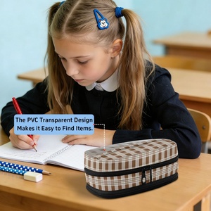 New Arrival Custom Brown Cheched <b>Waterproof</b> <b>School</b> Pouch PenCase Design Kids <b>School</b> <b>Backpack</b> Essentials Organizer - Product Image 5