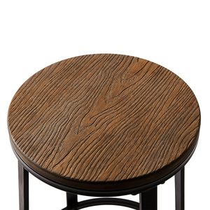 Ensemble de 2 tabourets de bar, assise en bois, structure en métal, tabourets de bar hauts pour mobilier de bar - Product Image 2