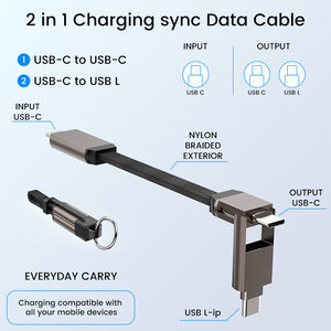 2-Trong-1 Kẽm Hợp Kim Loại C Nam Để C Siêu Nhanh Sạc OTG Cáp Dữ Liệu <span class=keywords><strong>USB</strong></span>-C Pd Nhanh Chóng Phí Sync Adapter Cho Điện Thoại Thông Minh Máy Tính Bảng - Product Image 2