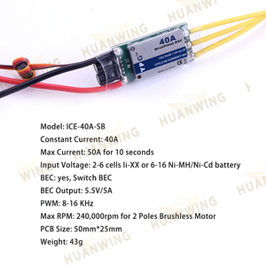 GARTT YPG 40A HV SBEC 2-12S ตัวควบคุมความเร็ว ESC แบบไม่มีแปรงเฮลิคอปเตอร์สเต็ปดาวน์โมดูลจ่ายไฟสำหรับเครื่องบิน RC ปีกคงที่ - Product Image 3