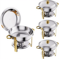 Chafing Dishes Buffetset Ronde Voedselwarmer RVS Pan met Deksel 6QT Catering Feesten Diners Evenementen Amerikaanse Oorsprong