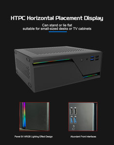 เคสคอมพิวเตอร์พกพาขนาดเล็ก Mini ITX ARGB สีดำ โครงโลหะ พร้อมไฟตกแต่ง สำหรับเล่นเกม - Product Image 6