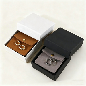 Personalise Thickened Microfiber Jewelry Bag with Buttons Personalized Printed Jewelry Bag <b>Ring</b> Brooch Bracelet Bag - Product Image 2