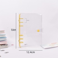 Protège-cahier/reliure à anneaux A6/A7 transparente en PVC, rechargeable, avec fermeture éclair, pour journal, rangement, cadeau