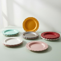 Assiettes jetables en PP durables de 7,5 pouces, ensembles d'assiettes rondes personnalisées de 5 à 10 pouces, vaisselle de service, assiettes à fleurs, vaisselle en gros