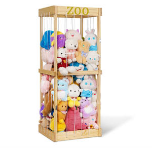 Yüksek Kaliteli Taşınabilir Peluş Hayvanat Bahçesi Peluş Hayvan Ahşap Saklama Kafesi - Product Image 1