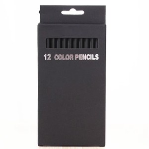 Crayons de couleur en bois <span class=keywords><strong>noir</strong></span> personnalisables avec logo, lot de 12 pièces pour enfants, best-seller - Product Image 3
