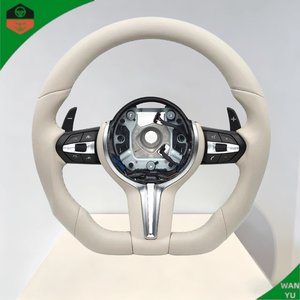 Volante Deportivo Personalizado de Cuero Blanco <span class=keywords><strong>M</strong></span> Sports para <span class=keywords><strong>BMW</strong></span> F10 F20 F30 F34 E60 E90 E92 F15 F32 E82 340i - Product Image 1