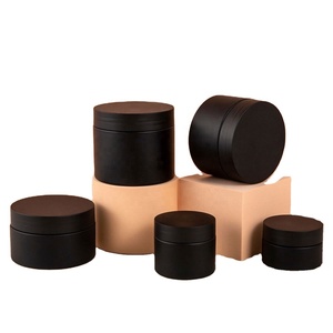 30ml 50ml Matte Black Containers <b>Plastic</b> PET Cosmetic Container <b>Jar</b> With Black Lid - Product Image 6