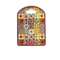 Sous-plat rectangulaire en céramique moderne brillant/mat personnalisé en usine, avec sublimation/UV/relief 3D, support en liège écologique