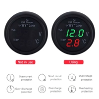 Medidor de voltímetro digital LED automático universal para coche de 12V y 24V