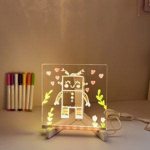 Tablero de Mensajes <span class=keywords><strong>Luminoso</strong></span> 3D, Decorativo, Portátil para Niños, Pizarra de <span class=keywords><strong>Lona</strong></span> Borrable en Seco, Tablero Acrílico con Luz - Product Image 1