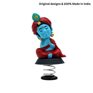 Dhyana Krishna, Figura Decorativa de Plástico en Tono Azul para el Tablero del Auto y el Templo del Hogar, Obra de Arte Espiritual Meditativa - Product Image 4