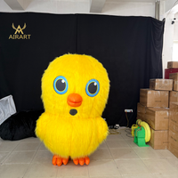 Costume gonflable de poule en peluche longue pour spectacle de marche, combinaison gonflable de poussin pour publicité en magasin pour attirer les clients