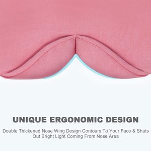 Máscara rosa do sono para mulheres com almofada de gel refrigerando/aquecida para olhos secos, máscara 100% algodão ponderada para casa, voo, escritório - Product Image 3