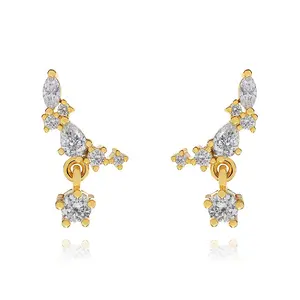 Milskye luxury women jewelry 18k gold plated drop cluster glowing pave diamond stud earrings