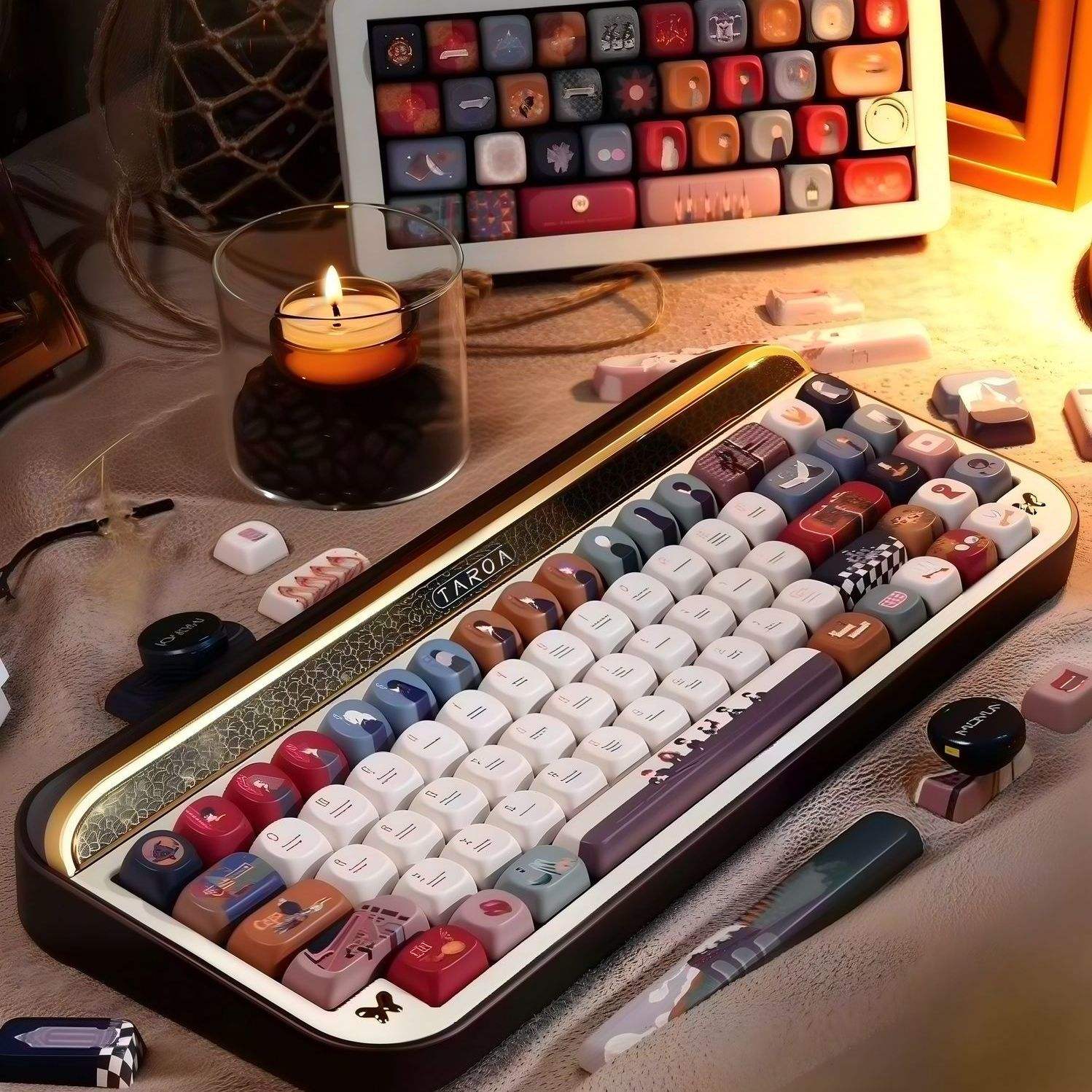 Rainbow color 144 key M-O-A height