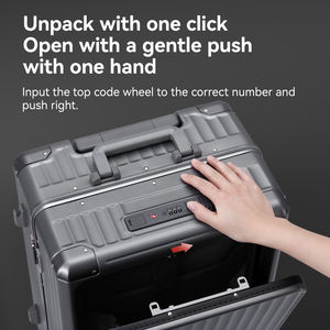 Juego de equipaje pequeño y mediano con apertura frontal para PC, <span class=keywords><strong>maleta</strong></span> con marco de aluminio con <span class=keywords><strong>ruedas</strong></span> universales silenciosas y soporte para negocios - Product Image 5