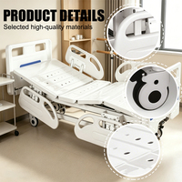 Lit d'hôpital manuel robuste à double manivelle, capacité de charge 250 kg, avec 4 barrières latérales en ABS