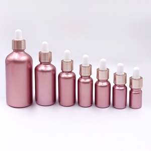Magnifiques flacons compte-gouttes en verre rose doré de 15 ml, 30 ml, 50 ml, 100 ml, emballages cosmétiques, flacons pour huiles essentielles - Product Image 1