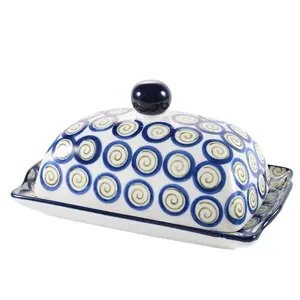Kitchenware Ceramic Butter Dish Stoneware Cheese Storage Containers With Cover And Knife Food Container