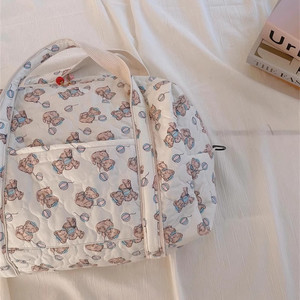 Hot Selling Mom <b>Backpack</b> <b>Large</b> Capacity Lightweight Cotton Water Resistant Baby Travel Bag Pregnant Women Zipper Closure Storage - Product Image 4