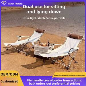 <span class=keywords><strong>Silla</strong></span> <span class=keywords><strong>Reclinable</strong></span> Plegable para Exteriores, <span class=keywords><strong>Silla</strong></span> de Playa Portátil con Reposapiés, Doble Uso, para Sentarse y Reclinarse, Muebles de Exterior - Product Image 3