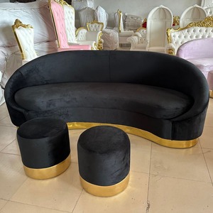 Canapé personnalisé pour événements, mobilier de réception, canapé de fête à domicile, canapé d'hôtel, ensemble de canapés de décoration de mariage avec structure en acier inoxydable pour les mariés - Product Image 2