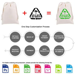 Toptan tuval pamuklu takı kese Logo baskı ile büzmeli ayakkabı çantası hediye çantası özel çanta toz torbaları kapakları - Product Image 2