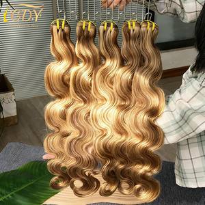 P4/27 <strong>Body</strong> <strong>Wave</strong> Highlighted Human Hair Bundles Honey Brown Curly Hair Weaves Bundle Raw Virgin Hair Extension for Black Woman - Product Image 1