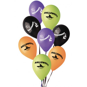 ENSEMBLE DE 8 BALLONS D'Halloween, DIAM. 30CM, COULEURS ASSORTIES - Product Image 1