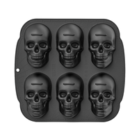 Moule à gâteau en forme de crâne d'Halloween 3D, moule en silicone de qualité alimentaire sans BPA, résistant à la chaleur, antiadhésif, pour fêtes d'anniversaire, chocolat, bonbons