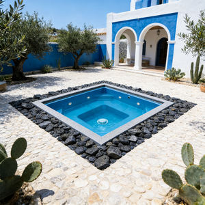 Mini piscina cuadrada de fibra de vidrio integrada para patio trasero, piscina de inmersión para jardín, villa, spa, piscina elevada. - Product Image 5