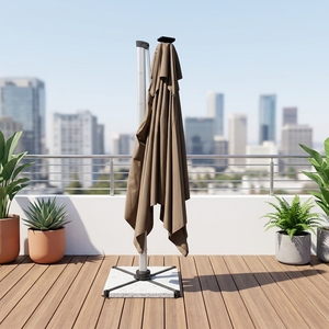 Sombrilla Cantilever Premium con Sistema de Iluminación LED Integrado, Parasol Rectangular Grande para Patio Exterior en Verde Oscuro - Product Image 5