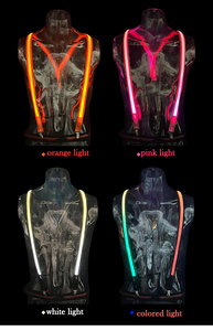 Aksesori pakaian baru lampu LED dewasa Clip-On suspender serat optik pesta kasual pakai dengan panjang panjang untuk festival - Product Image 6