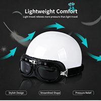 Nouveau Casque de Moto Urbain Style Vintage Plage et Vacances en Plastique ABS avec Cadre Chromé, Col en Cuir et Boucle à Libération Rapide