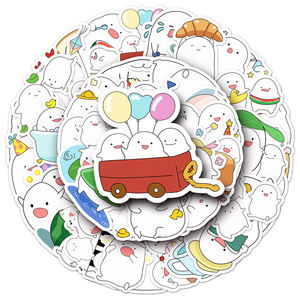 50 pezzi all'ingrosso della fabbrica bella vignetta impermeabile eco-friendly materiale PVC Blah adesivo per la decorazione dello zaino della macchina fotografica adesivo - Product Image 5