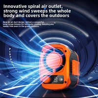 Ventilateurs personnels Pop 1-199 vitesses, 6000 mAh rechargeables, ventilateur de chemise portable, ventilateur de taille portable avec affichage LED et lumière à clipser