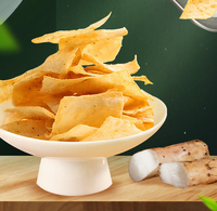 Venta al por mayor de fábrica: Chips de ñame crujientes fritos con sabor original salado, bajos en grasa, snacks vegetales saludables. Compatible con OEM y ODM.