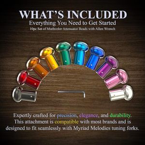 Juego de 10 Piezas de Accesorios de Instrumentos Musicales de Plástico Multicolor, Cuentas Atenuadoras, Diapasones, Armonización de Sonido Curativo - Product Image 6