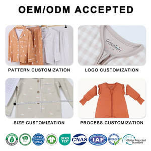 פיג'מת במבוק ספנדקס לבנות, בד נעים, צווארון, ייבוש מהיר, נושם ונוח, בגדי שינה לילדים בגילאי 2-9 - Product Image 4