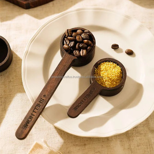 ช้อนตวงไม้วอลนัทสำหรับใส่เมล็ดกาแฟอุปกรณ์ในครัวอุปกรณ์ทำอาหารเป็นมิตรกับสิ่งแวดล้อมกันลื่น - Product Image 4