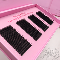 Extensions de Cils Faux Noir Mat Foncé Moelleux, Plateaux de Fournitures d'Extension de Cils Cachemire